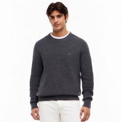 타미힐피거 맨 믹스드 니트 크루넥 스웨터 XM06914-022 Washed Black