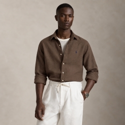 폴로 맨 클래식핏 린넨셔츠 710964778007 Brown