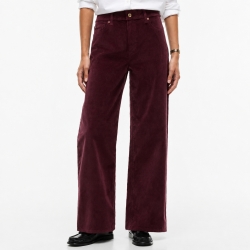 타미힐피거 우먼 스트레치 코듀로이 와이드레그 팬츠 XW09432-600 Deep Burgundy