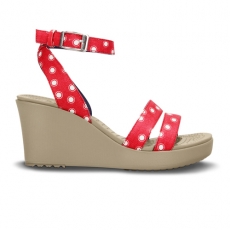 [고별전] [박스없음] 크록스 우먼 레이 그래픽 웨지 Red/White