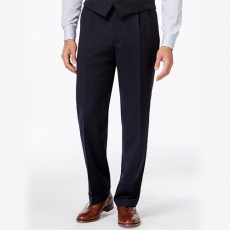 [48W] 로렌 랄프로렌 Solid Big and Tall Classic-Fit Dress Pants Navy_k