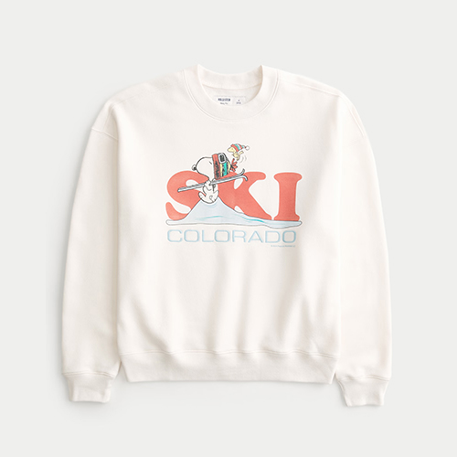 Hollister Boxy Snoopy Graphic Crew Sweatshirt 322-488-00304-178