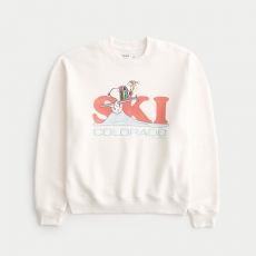 Hollister Boxy Snoopy Graphic Crew Sweatshirt 322-488-00304-178