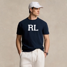 폴로 랄프로렌 맨 커스텀 슬림핏 RL 로고 그래픽 티셔츠 710954566001 Navy