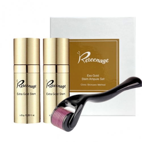 [레티나지] 골드스템 인체지방류래줄기배포배양액 앰플 (2앰플 1박스+MTS롤러 0.2mm) 유통기한 2027년12월까지