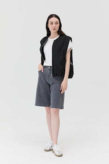 쿨버뮤다 5부 데님 (그레이)
