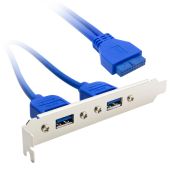 HDTOP USB 3.0 2포트 케이블 일반 확장 브라켓 50CM HT-I29