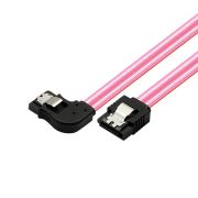 마하링크 SATA3케이블 6Gb/s Lock L형 라운드 투명 레드 0.5M ML-S3L9R