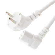 HDTOP 국산 전원 ㄱ자 좌측 꺾임 파워케이블 화이트 2M HT-AC108