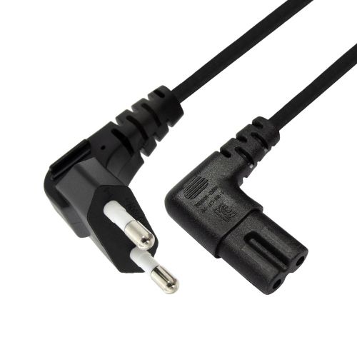 HDTOP 국산 8자 코드 전원 파워 케이블 양쪽 꺾임 블랙 1M HT-AC086