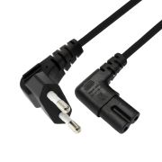 HDTOP 국산 8자 코드 전원 파워 케이블 양쪽 꺾임 블랙 1M HT-AC086