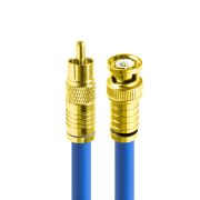 HDTOP 국산 RCA to BNC 골드 블루 5C 동축 케이블 3M HT-ZBGCB030
