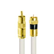 HDTOP 국산 RCA to RF 골드 화이트 5C 동축 케이블 50M HT-ZWGCR500