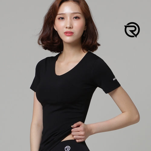 롤리핏 소프트터치 V넥 숏 슬리브스 롤리핏 소프트터치 V넥 숏 슬리브스