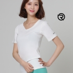 롤리핏 소프트터치 V넥 숏 슬리브스