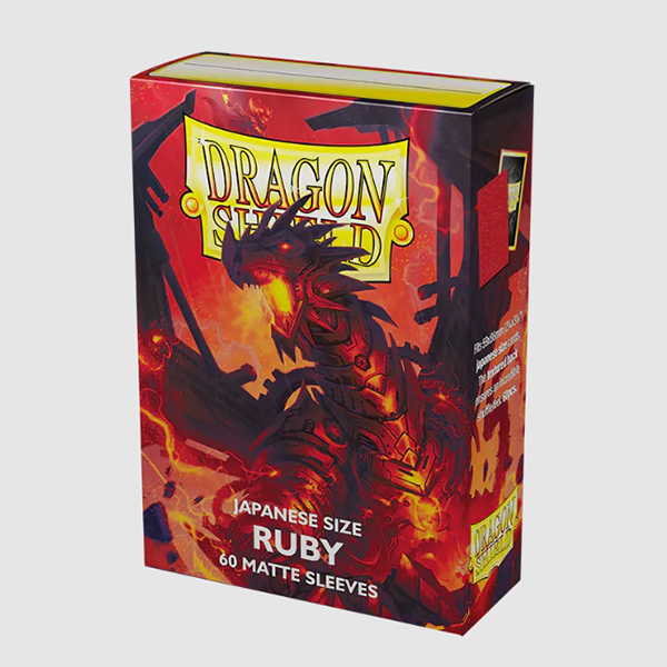 [드래곤실드]카드 프로텍터 매트 슬리브 유희왕 사이즈 - 루비 Matte Ruby (60매)