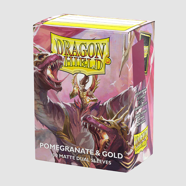[드래곤실드]카드 프로텍터 듀얼 매트 슬리브 스탠다드 사이즈 - 석류/금색 Matte Dual - Pomegranate & Gold (100매)