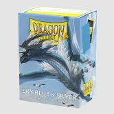 [드래곤실드]카드 프로텍터 듀얼 매트 슬리브 스탠다드 사이즈 - 스카이블루/은색 Matte Dual - Sky Blue & Silver (100매)