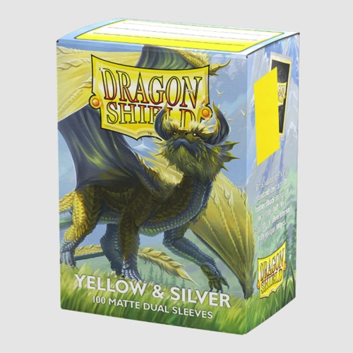 [드래곤실드]카드 프로텍터 듀얼 매트 슬리브 스탠다드 사이즈 - 노란색/은색 Matte Dual - Yellow & Silver (100매)