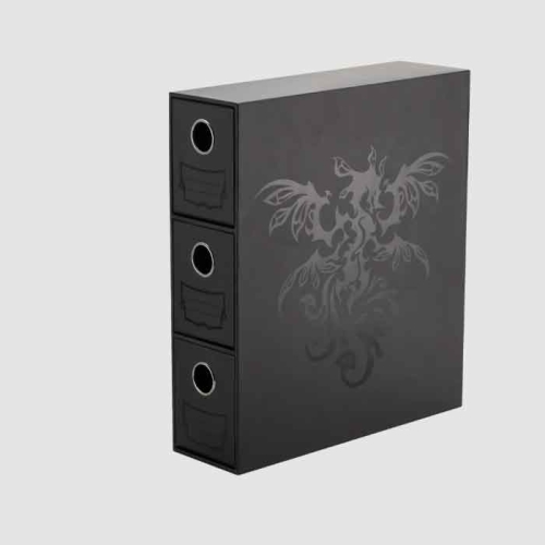 [드래곤실드]포트리스 3단 카드 보관함 - 블랙(흑색) Fortress Card Drawers - Black