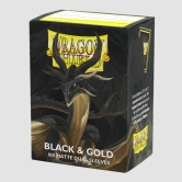 [드래곤실드]카드 프로텍터 듀얼 매트 슬리브 스탠다드 사이즈 - 흑색/금색 Matte Dual - Black & Gold (100매)