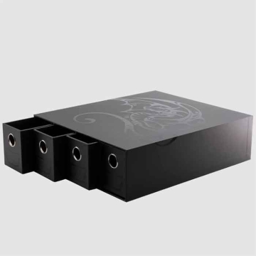 [드래곤실드]포트리스 수평 4단 카드 보관함 - 블랙(흑색) Fortress - 4-Card Drawers Horizontal - Black