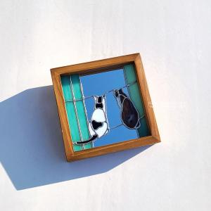 고양이 원목액자거울 10%SALE