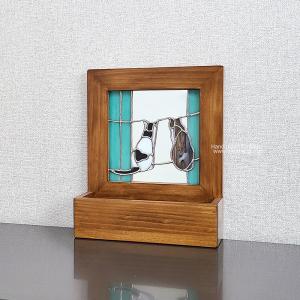 고양이 원목액자거울 10%SALE