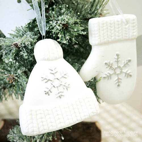 화이트 모자&장갑SET 30%SALE