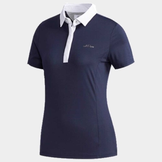 SS 아디퓨어 헨리넥 여성 폴로 반팔 티셔츠 네이비 CW4767