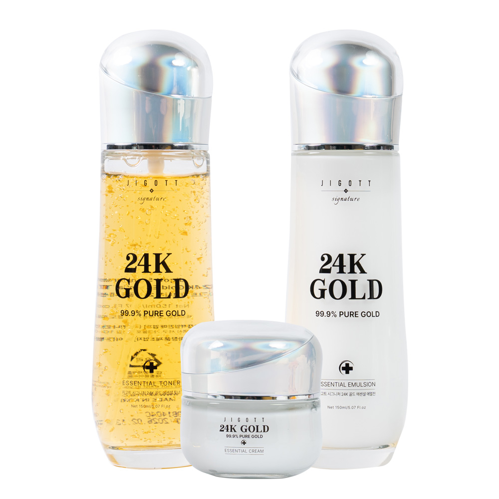 지고트 시그니처 24K 골드 에센셜 스킨케어 3종 세트