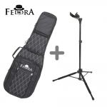 FEDORA 페도라 신학기 (한정수량) 패키지 다이아몬드시리즈 프리미엄 일렉기타 케이스 검정 FBE500-BK + 오토그립 기타베이스 스탠드 FAGS200