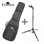 FEDORA 페도라 신학기 (한정수량) 패키지 다이아몬드시리즈 프리미엄 일렉베이스 케이스 검정 FBE500B-BK + 오토그립 기타베이스 스탠드 FAGS200