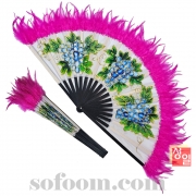 n268 39cm장닭털포도그림천부채