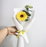 비누꽃 해바라기 한송이 미니꽃다발 단체선물 졸업식 학예회