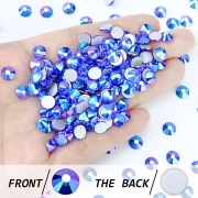 오스트리아산 크리스탈 2088 (스와로브스키 정품) 라이트사파이어쉬머 원형 평면 네일스톤 네일파츠