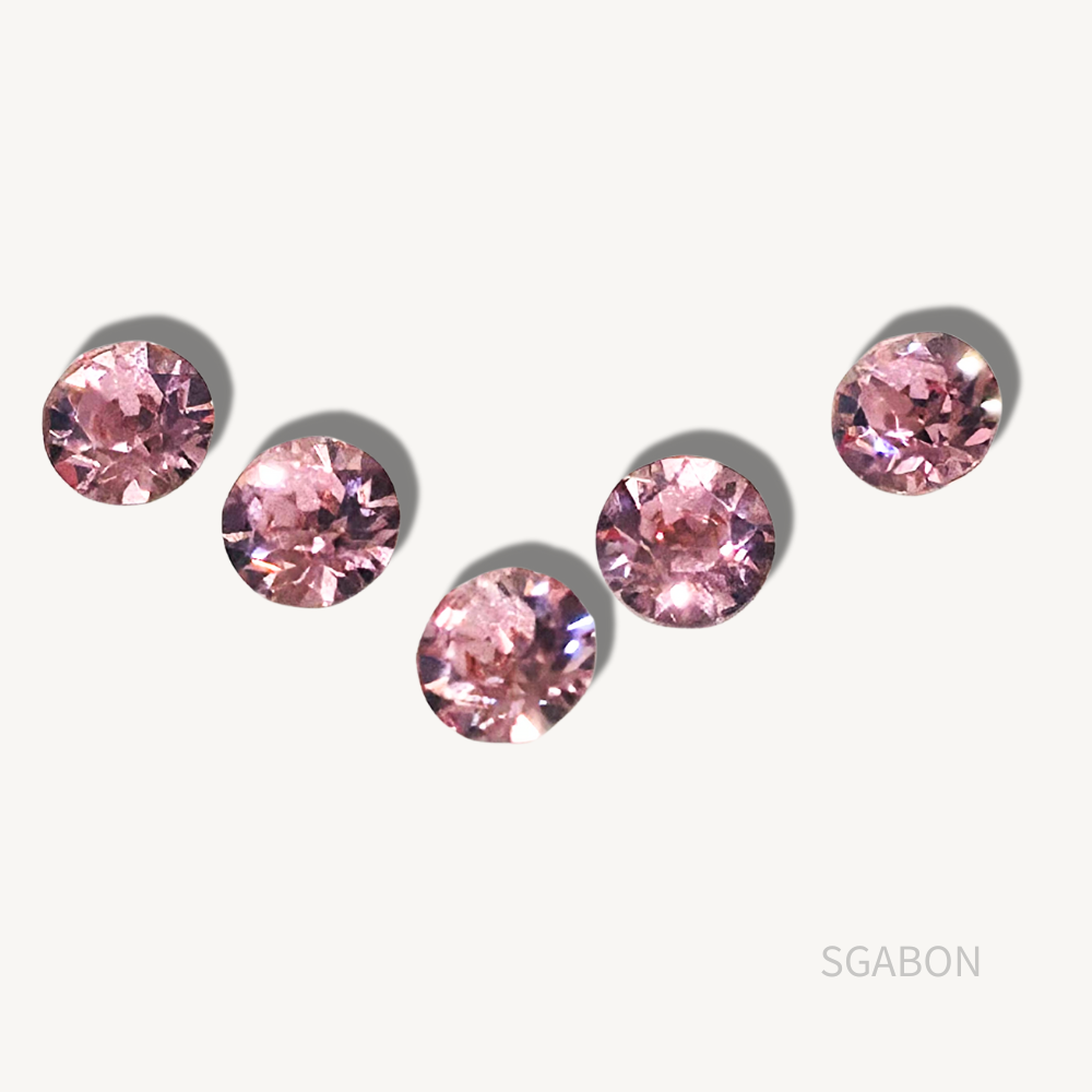 오스트리아산 크리스탈 1088 (스와로브스키 정품) 라이트로즈 원형 V컷 네일스톤 네일파츠