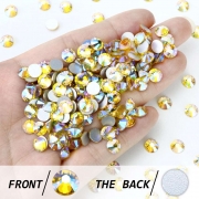 오스트리아산 크리스탈 2088 (스와로브스키 정품) 시트린쉬머 원형 평면 네일스톤 네일파츠