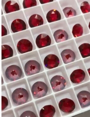 오스트리아산 크리스탈 1088 (스와로브스키 정품) 스칼렛이그나이트 (투명) 원형 V컷 네일스톤 네일파츠