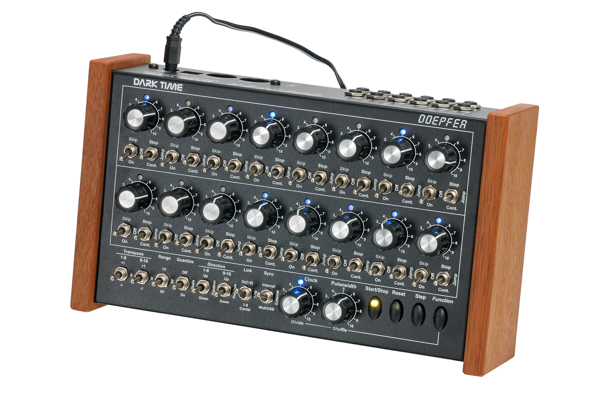 DARK TIME CV / Gate Analog Sequencer with Blue/White LEDs DARK TIME CV / Gate Analog Sequencer with Blue/White LEDs