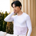 테크스킨 남성 하프메쉬 자외선차단 골프이너웨어