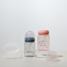 [케이스형젖꼭지] PP 컬러 슬림형 젖병140ml2개 아이쏙2개(케이스)
