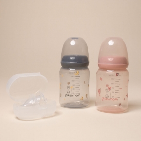 [케이스형젖꼭지] PP 컬러 슬림형 젖병140ml2개 아이쏙2개(케이스)