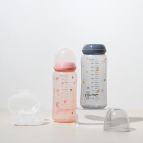 [케이스형젖꼭지] PP 컬러 슬림형 젖병240ml2개 아이쏙2개(케이스)