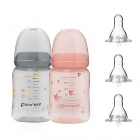 [컬러세트] PP 컬러 슬림형 젖병140ml2개 아이쏙3개