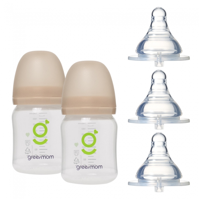 [와이드세트] PP 베이직 젖병180ml2개 젖꼭지3개