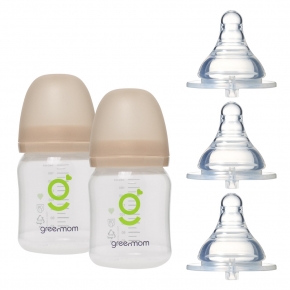 [와이드세트] PP 베이직 젖병180ml2개 젖꼭지3개