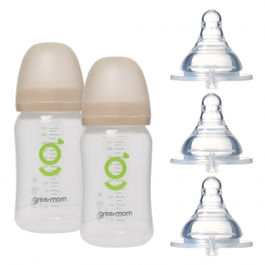 [와이드세트] PP 베이직 젖병260ml2개 젖꼭지3개