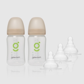 [와이드세트] PP 베이직 젖병260ml2개 젖꼭지3개