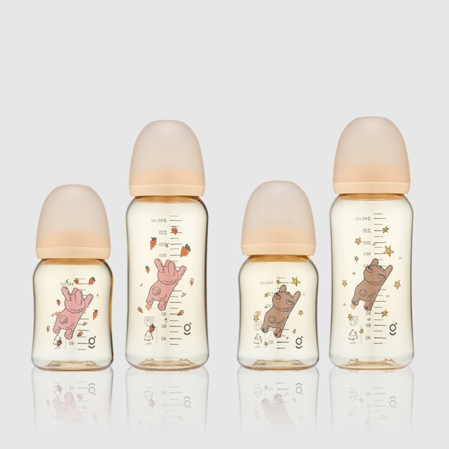 [트윈팩] 그린맘 꿈 찾는 곰,토끼 PPSU 슬림형 노꼭지 젖병